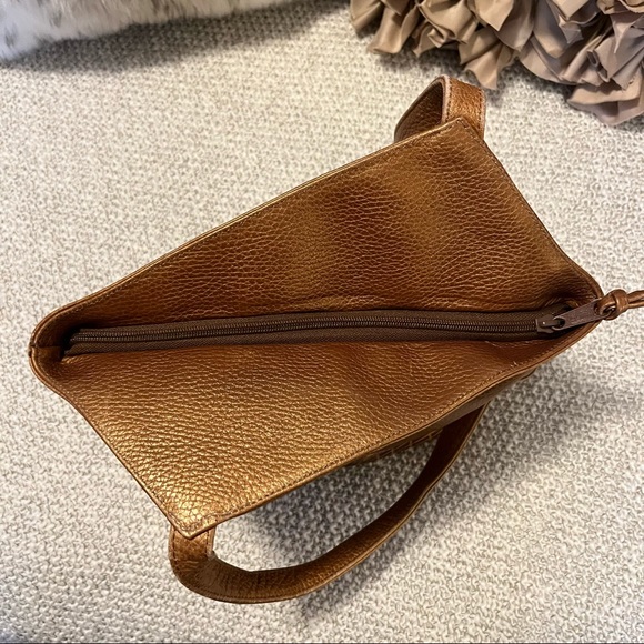 Max New York Copper Camel Croc Print Leather Asymmetrical Shoulder Crossbody Bag - Picture 5 of 10